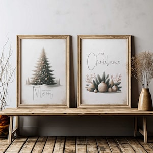 Have Yourself a Merry Little Christmas Print Set of 2, Merry Christmas Prints, Christmas Decor, Christmas Tree Wall Decor,PRINTABLE Xmas Art