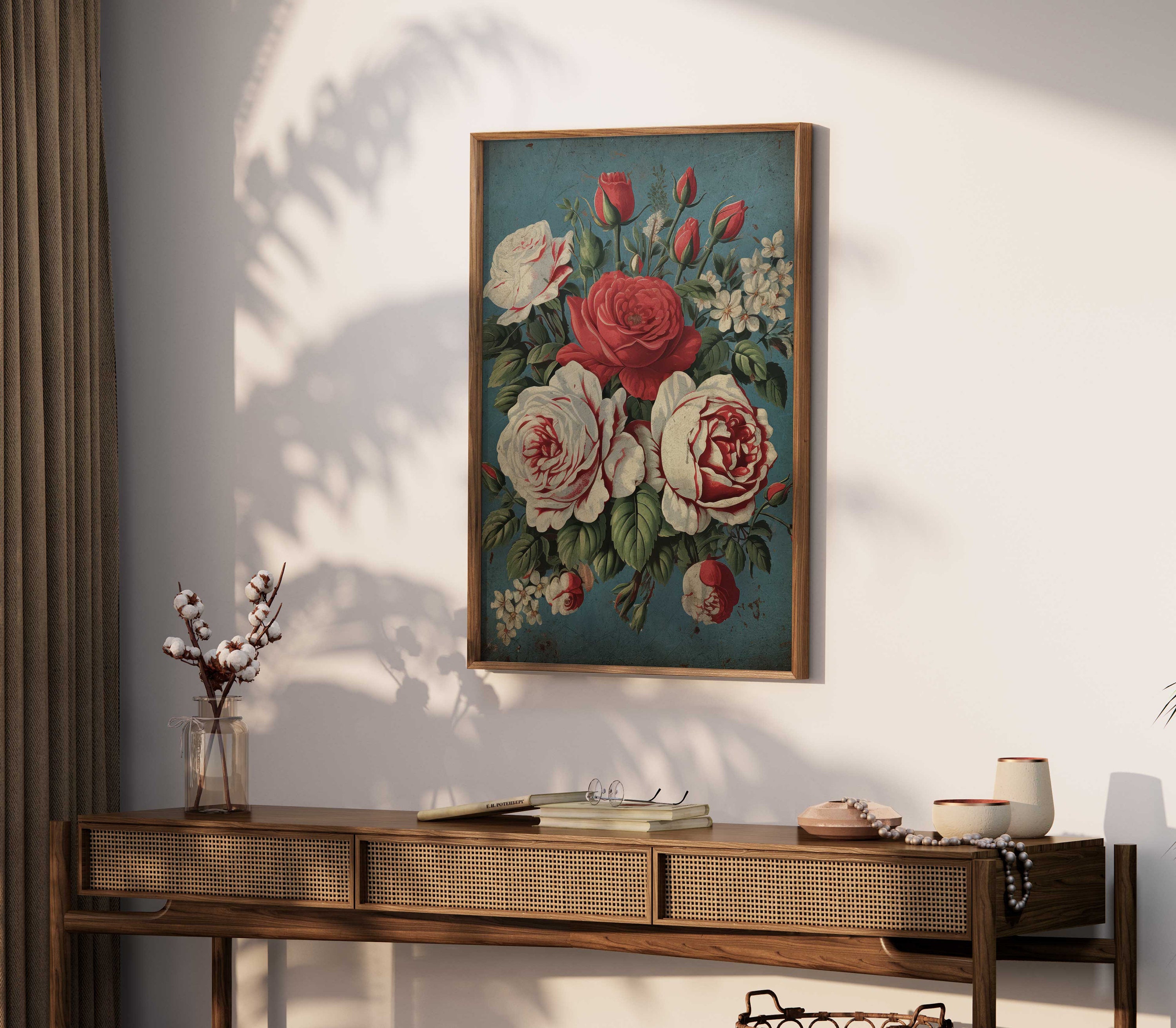 Framed Boho Wall Art Minimalist Flower Botanical Print Canvas Wall A Framed Boho Wall Art Minimalist Flower Botanical Print Canvas Wall A