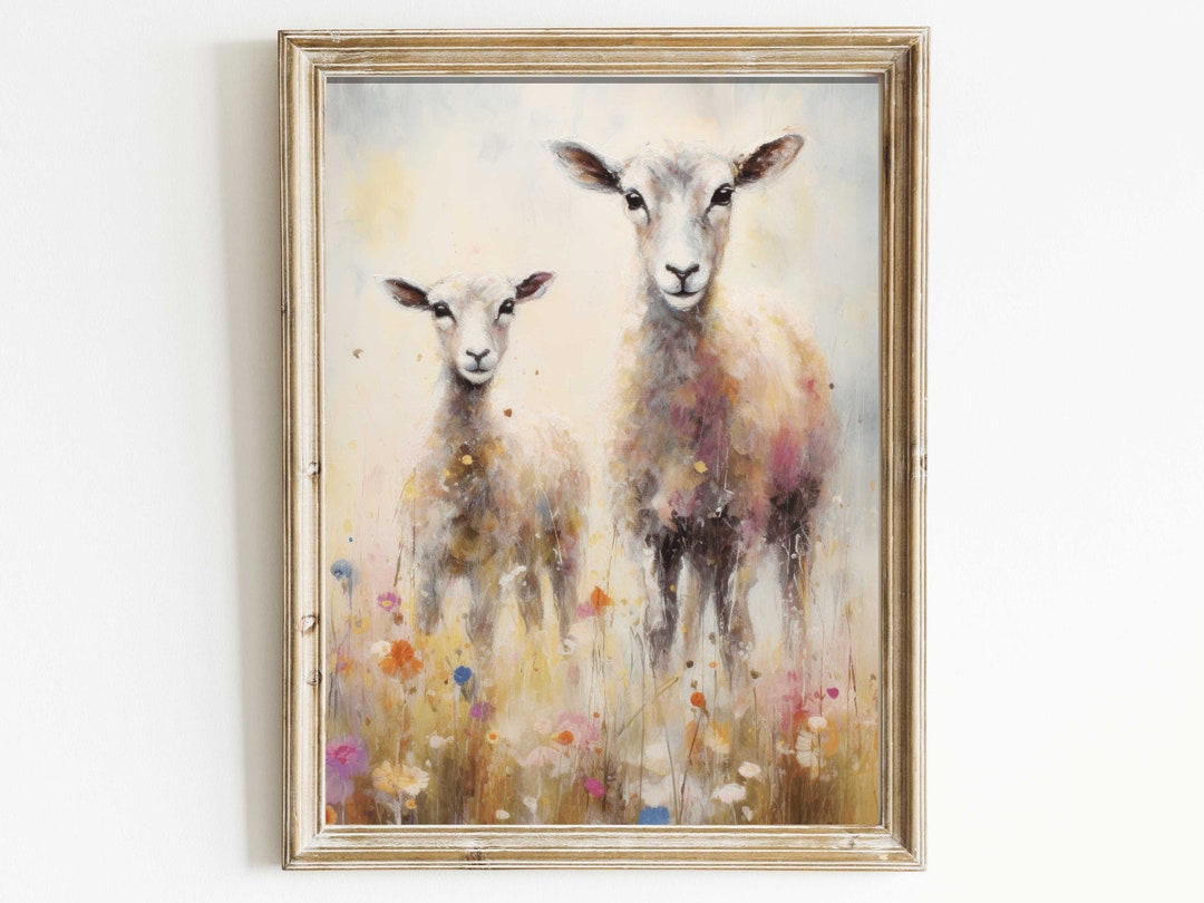 Sheep Wall Decor, Lamb Art Print, Modern Farmhouse Wall Decor, Farm