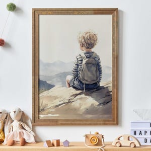Adventure Nursery Decor Boy, Nursery Mountain Art, Nature Wall Art Kids, Hiking & Camping Theme, Boys Bedroom Art, Printable Kids Wall Art