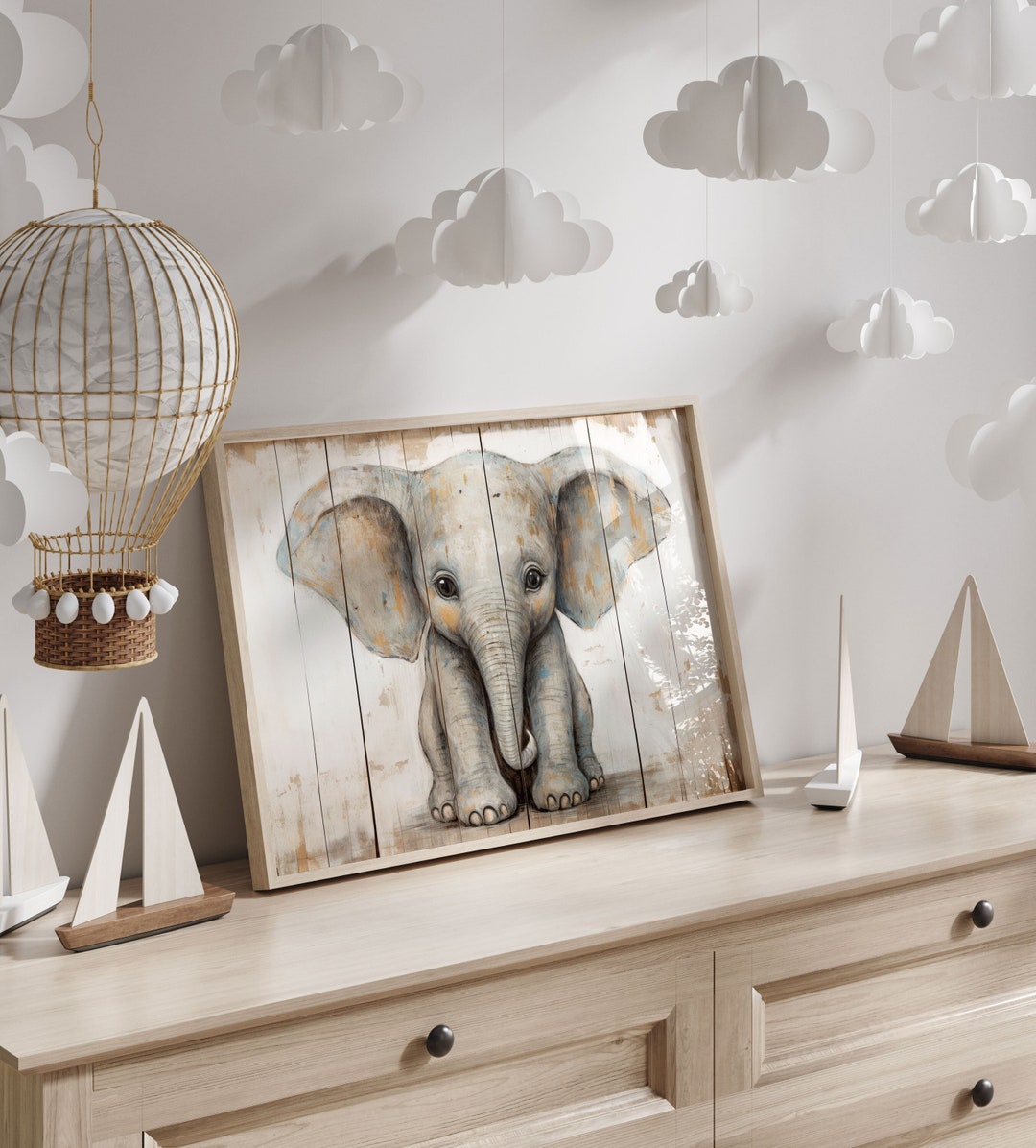 Baby Elefant Druck Safari Tier Kunst Vintage Kinderzimmer Baby Tier