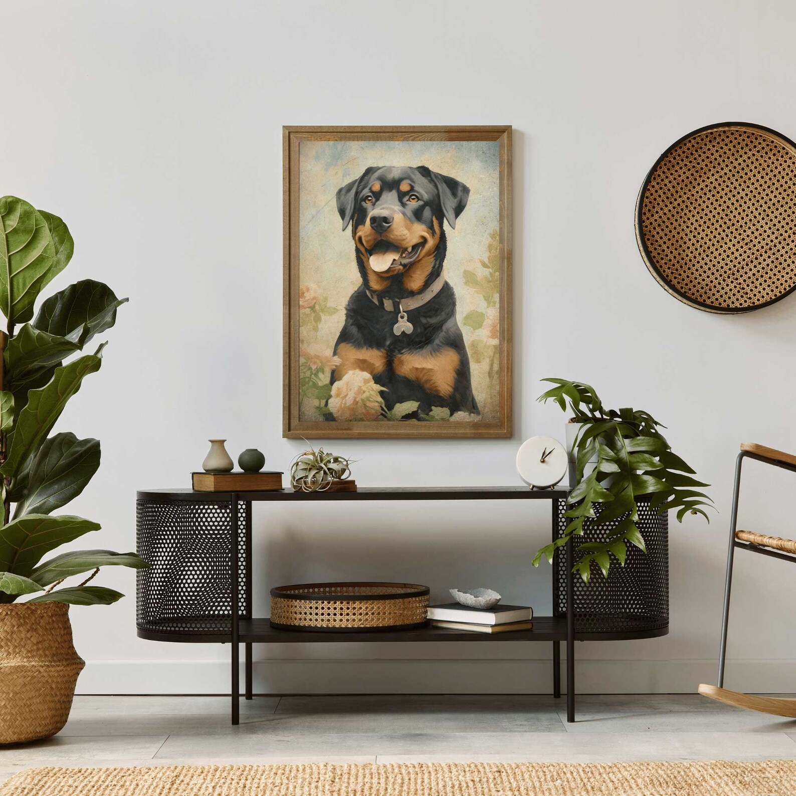 Vintage Rottweiler Rottweiler Wall Art, Vintage Dog Print, Rottweiler Portrait, Dogs With ...