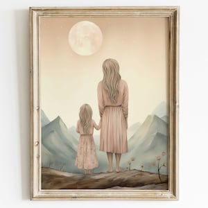 Mother Daughter Print, Adventure Wall Art, Gift for Mothers, Mom and Daughter Bond Gift, Mother Daughter Nursery, Printable Girl Wall Art