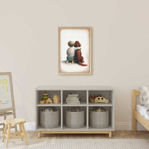 Irish Setter Nursery Decor, Boy and Dog Art Print, Irish Setter Gift, Animal Nursery, Toddler Decor Boy, Dog Nursery Art, Printable Kids Art image 7