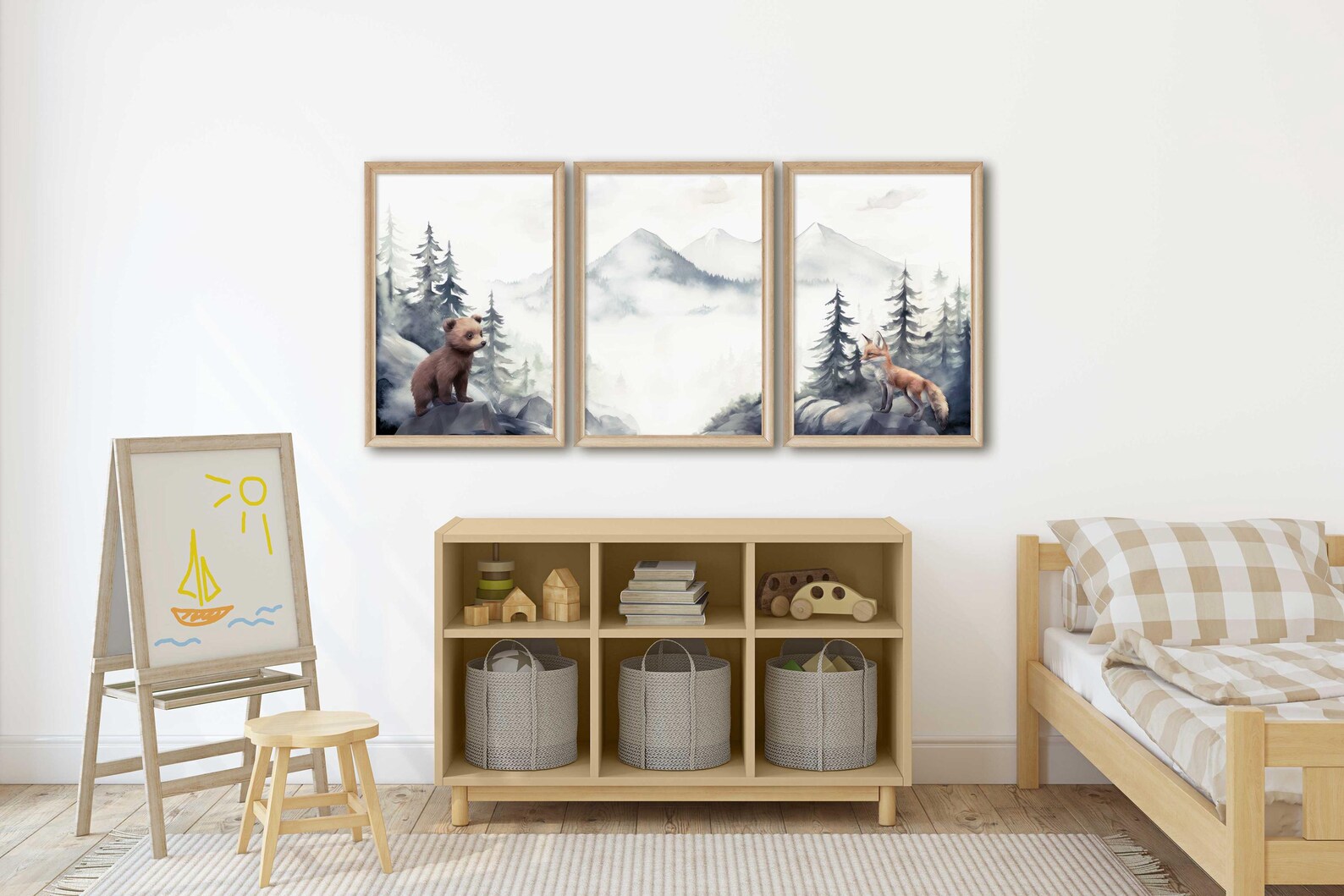 Woodland Nursery Decor, Forest Animal Prints, Bear & Fox Prints ...