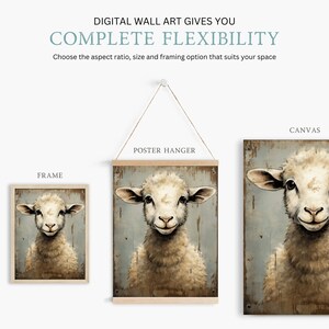 Sheep Art Print, Vintage Animal Print, Farm Animal Wall Art, Farmhouse ...