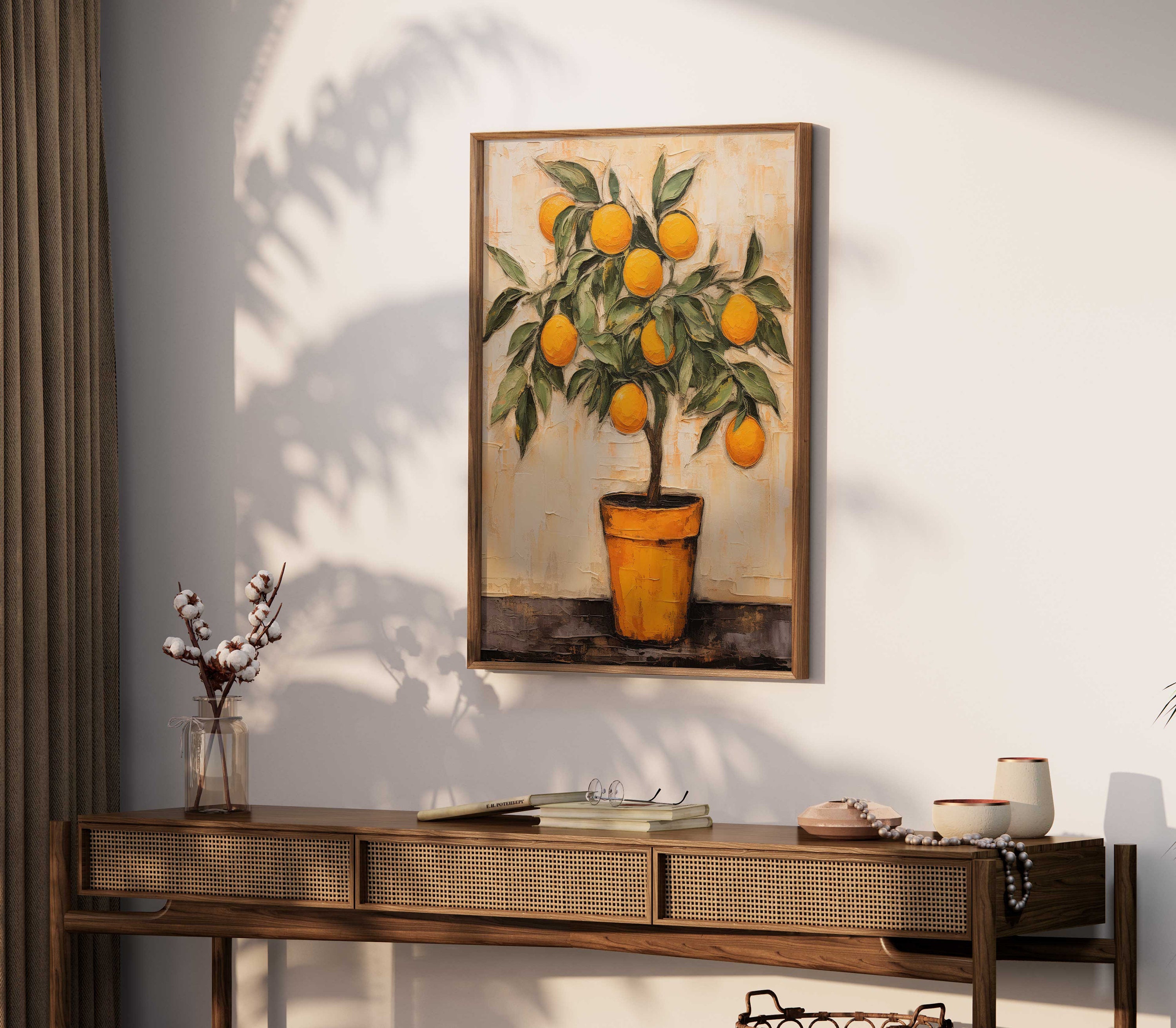 Vintage Orange Tree Wall Art Mediterranean Decor Citrus Etsy