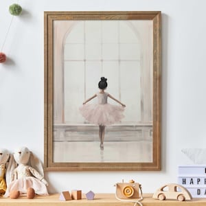 Vintage Nursery Print, Ballet Nursery Art for Girls, Ballerina Painting, Pink Girl&#39;s Room Decor, Antique Art, PRINTABLE Girl Wall Art