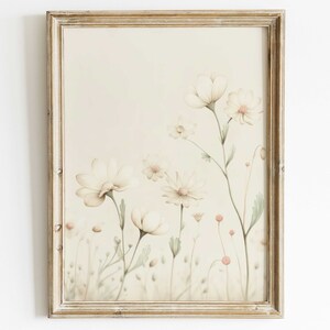 Wildflower Nursery Wall Decor, Vintage Floral Wall Art, Vintage Botanical Art, Nursery Flower Art, Wildflower Field Art,PRINTABLE Flower Art