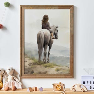 Horse Art for Girls, Horse Nursery Decor, Horse Gift Young Girl, Horse Decor Girl Room, Horse Lover Wall Art, Printable Horse Decor for Girl