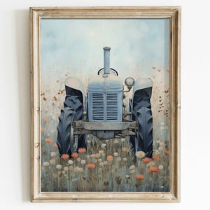 Farm Nursery Wall Art, Tractor Nursery Art, Vehicle Nursery Wall Decor, Vintage Tractor Art Print, PRINTABLE Farm Decor for Kids