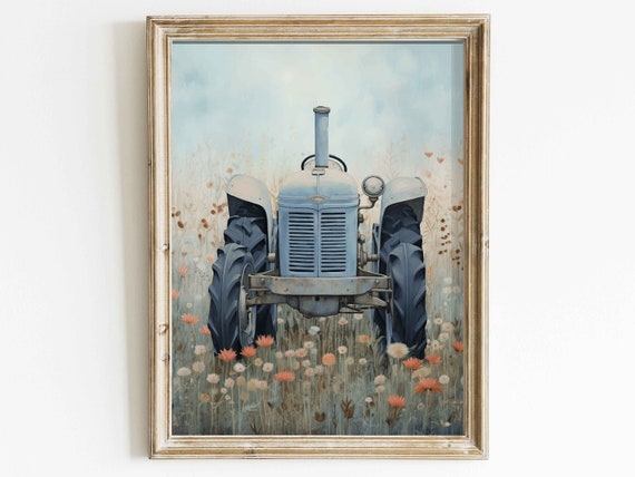 Farm Nursery Wall Art, Tractor Nursery Art, Vehicle Nursery Wall Decor, Vintage Tractor Art Print, PRINTABLE Farm Decor for Kids
