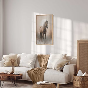 Vintage Horse Painting, Horse Owner Gift, Farmhouse Decor, Equestrian Art, Horse Wall Art, Horse Gifts Women, PRINTABLE Horse Wall Decor image 5