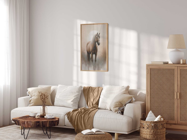 Vintage Horse Painting, Horse Owner Gift, Farmhouse Decor, Equestrian Art, Horse Wall Art, Horse Gifts Women, PRINTABLE Horse Wall Decor image 5