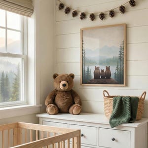 Bear Nursery Art, Bear Family Print, Forest Animal Prints, Woodland Nursery Prints, Toddler Room Decor Boy, Printable Wall Art image 4