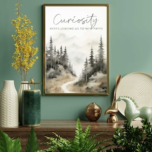 Curiosity-inspired Watercolor Forest - Quote Wall Art - Printable ...
