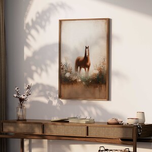Vintage Horse Painting, Horse Owner Gift, Farmhouse Decor, Equestrian Art, Horse Wall Art, Horse Gifts Women, PRINTABLE Horse Wall Decor image 6