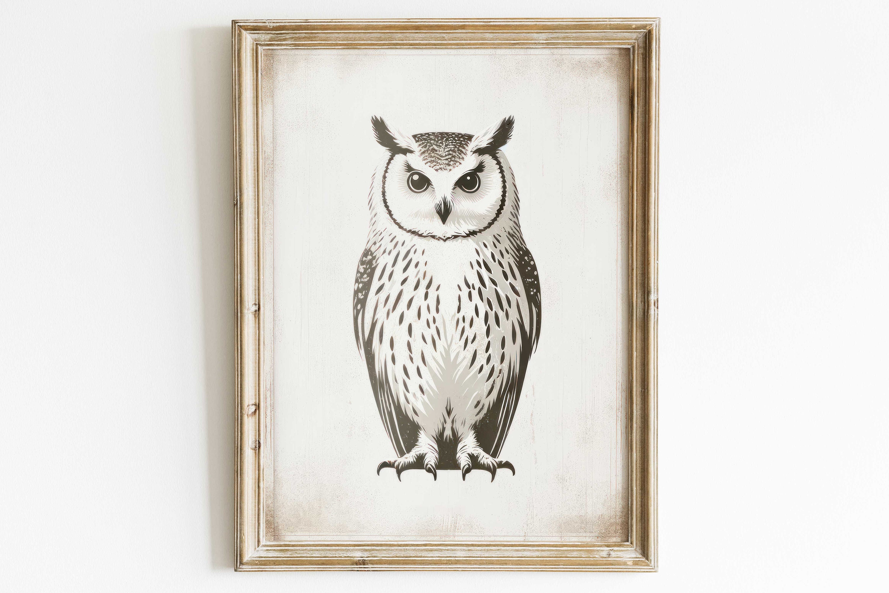 Owl Wall Art, Owl Nursery Decor, Vintage Owl Painting, Forest Animal Print, Bird Wall Decor, Owl Kid