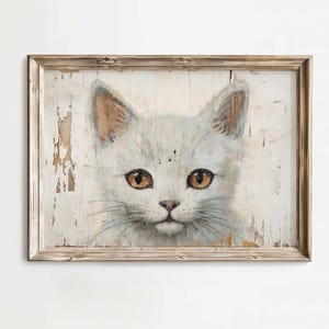 Cat Wall Decor, Cat Nursery Print, Kitten Wall Decor, Vintage Animal Art, Farmhouse Wall Art, Rustic Home Decor,PRINTABLE Vintage Animal Art