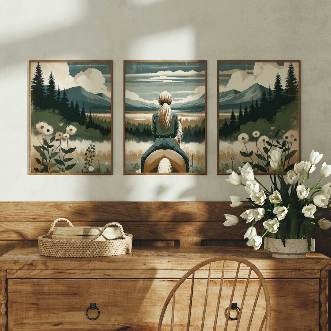Western Wall Decor Horse Chalkboard - Horse Gfts For Grls Teenager