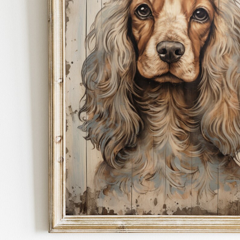 Cocker Spaniel Art Print, Vintage Cocker Spaniel Dog Decor, Spaniel ...