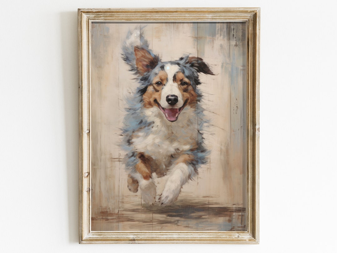 Australian Shepherd Wall Art Aussie Digital Art Farmhouse Etsy