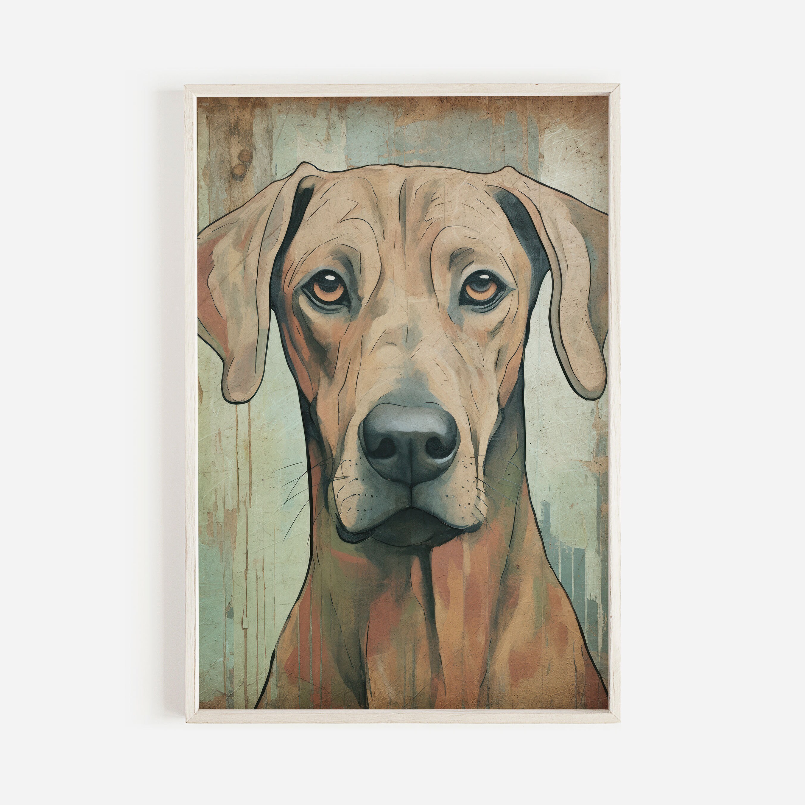 Rhodesian Ridgeback Art Base Rhodesian Ridgeback Art, Vintage Dog Decor, Dog Lovers Gift, Rhodesian ...