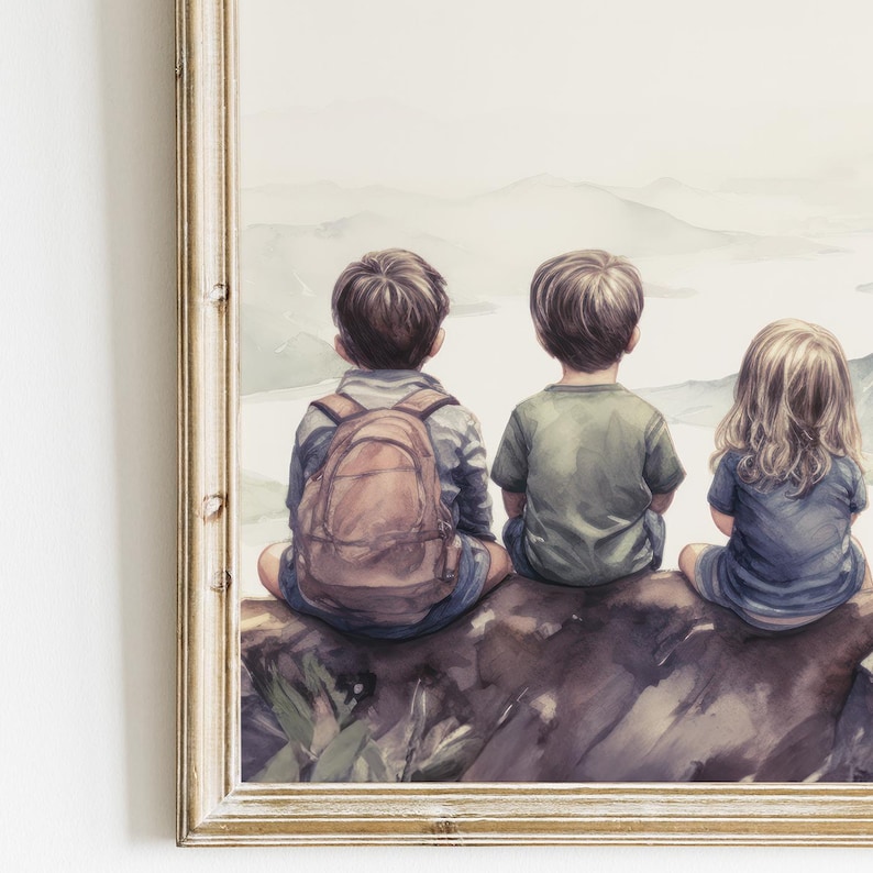 Sibling Print, Three Siblings Print, Set of 3, Kids Portrait, Kids