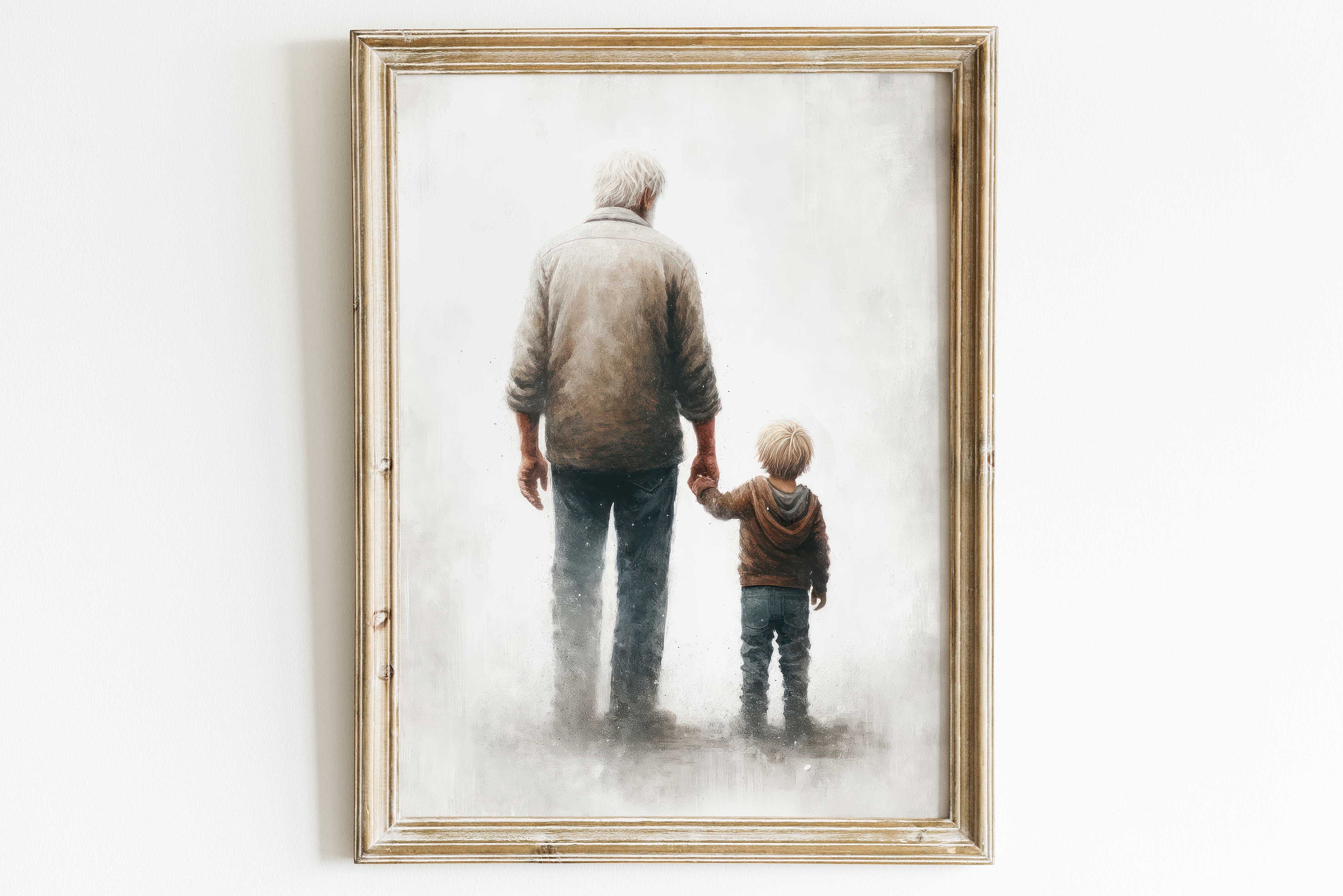 Stampa Su Tela 'Definizione Di Nonno' - Quadro Motivazionale Con Cornice - Regalo Originale Per Nonno - 30x45 Cm