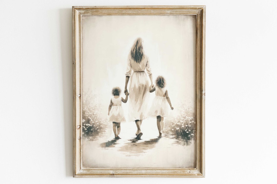 Mother and Daughters Wall Art, Daughter Print, Sisters Art Print ...