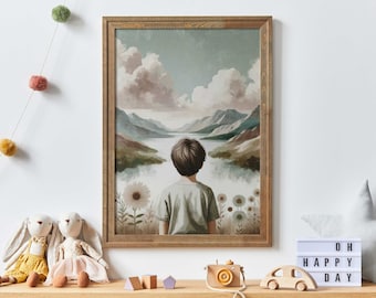 Boy Adventure Nursery, Adventure Wall Art Boy, Toddler Room Decor Boy, Mountain Nursery Decor, Nature Wall Art Kids, Printable Wall Art