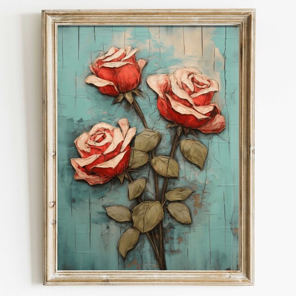 Teal and Red Decor Etsy