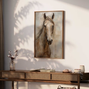Vintage Horse Print Wall Art, Equestrian Home Decor, Horse Portrait Painting, Horse Lover Gift, Vintage Animal Prints, Printable Art