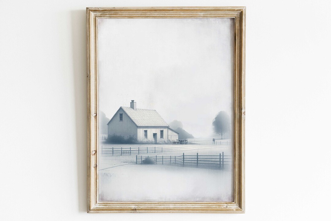 Country House Print Countryside Painting Rural Wall Art Set Etsy