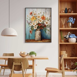 Botanische Wandkunst 3-teilig – Salbeigrün, Aquarell Wildblumen, Je 30x40 Cm, Gerahmt