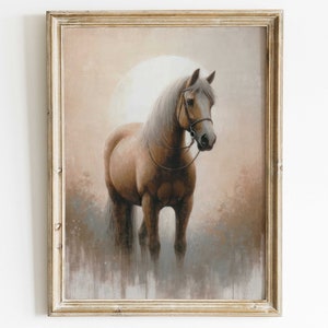 Vintage Horse Painting, Horse Owner Gift, Farmhouse Decor, Equestrian Art, Horse Wall Art, Horse Gifts Women, PRINTABLE Horse Wall Decor