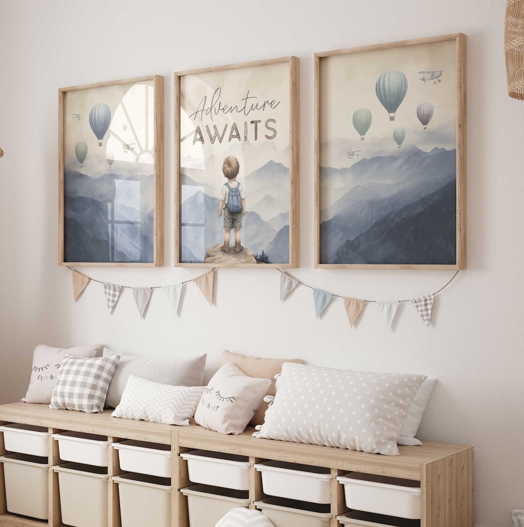 Adventure Awaits Print, Adventure Boys Room Decor, Adventure Quote
