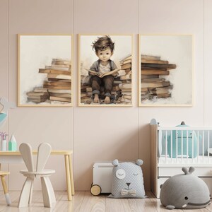 Read Decor, Reading Corner Wall Art, Toddler Room Decor Boy, Set of 3 ...