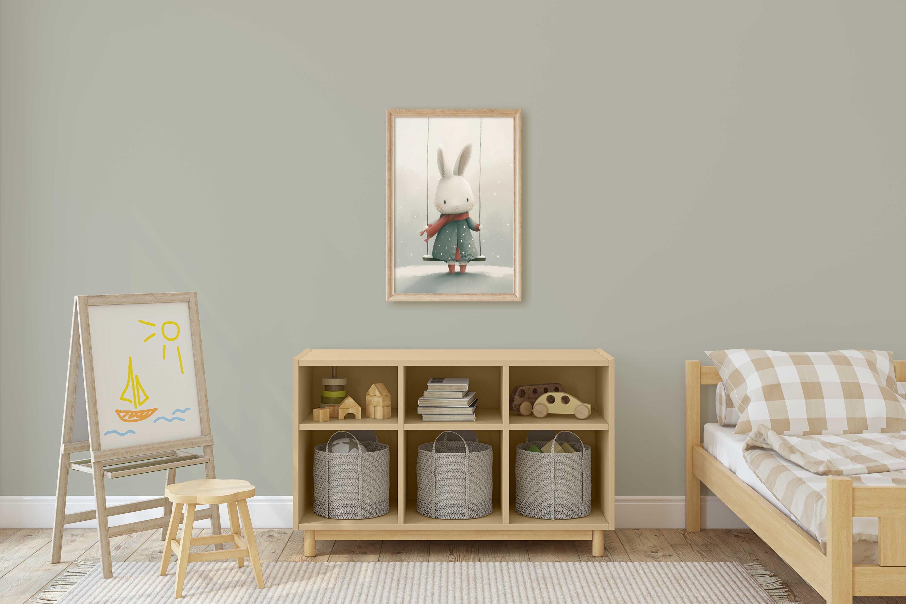 Bunny Nursery Art, Animal Art for Children's Room, Cute Bunny Print ...