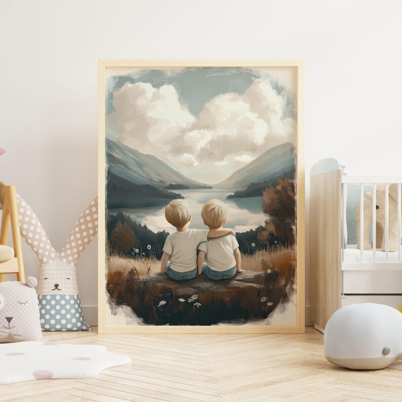 Twin Boy Nursery Decor, Twin Print, Twin Brother Wall Art for Bedroom ...