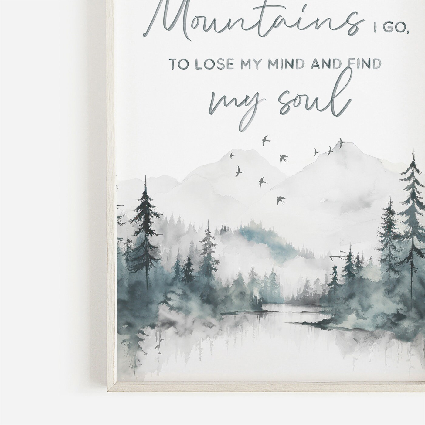 Into the Mountains I Go Quote Wall Art Adventure &amp; Hiking - Etsy