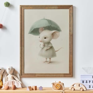 Niedliche Maus, Illustration fürs Kinderzimmer, Bild für das Kinderzimmer, Bild für das Kinderzimmer, Poster für das Kinderzimmer, Dekor für Mädchen, Deko fürs Kinderzimmer