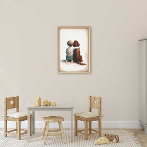 Irish Setter Nursery Decor, Boy and Dog Art Print, Irish Setter Gift, Animal Nursery, Toddler Decor Boy, Dog Nursery Art, Printable Kids Art image 8