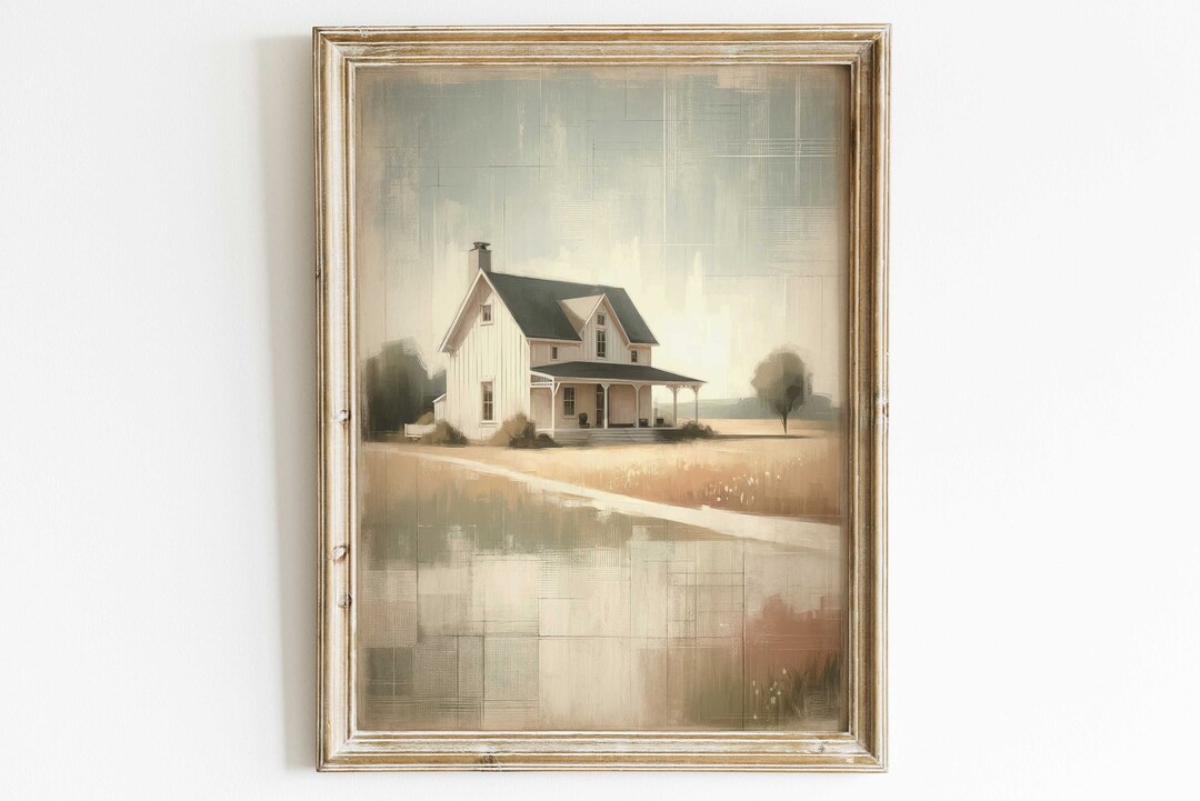 Country House Print, Countryside Wall Art, Rural Wall Art, Country