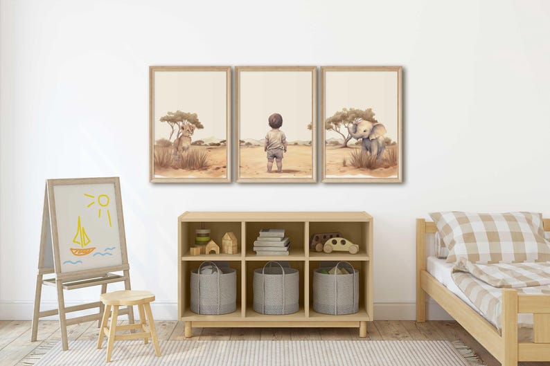 Safari Nursery Decor, Safari Animal Prints, Elephant & Lion Decor