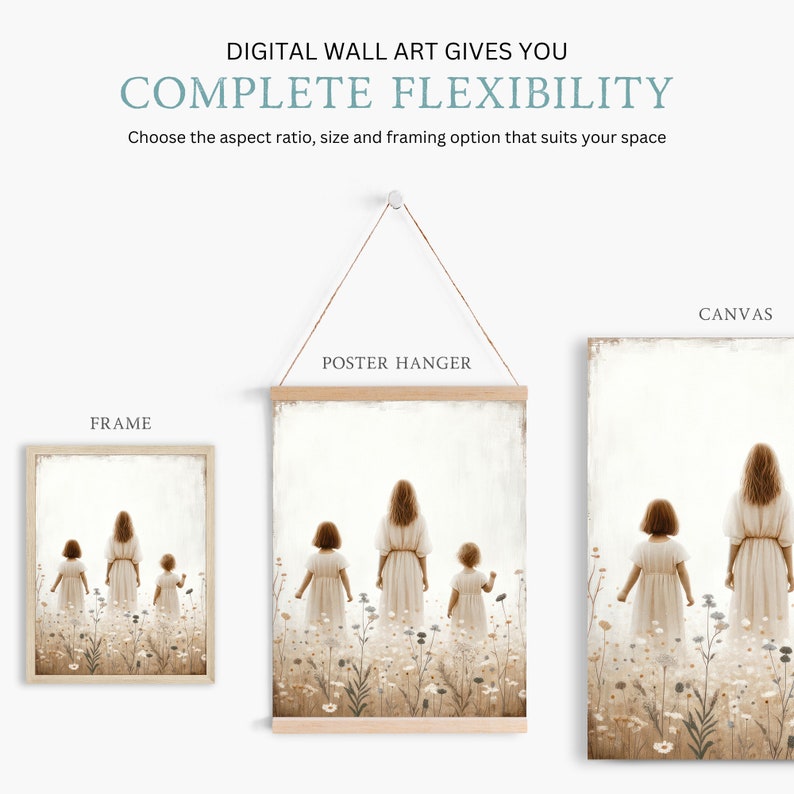 Mother & Daughter Wall Art, Two Daughters Print, Sisters Art Print ...