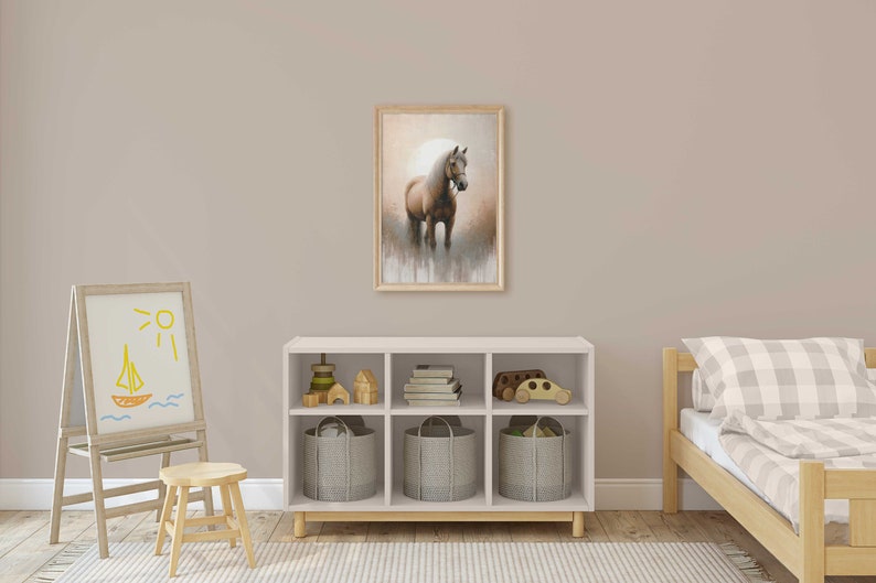 Vintage Horse Painting, Horse Owner Gift, Farmhouse Decor, Equestrian Art, Horse Wall Art, Horse Gifts Women, PRINTABLE Horse Wall Decor image 6