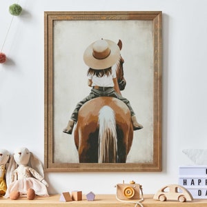 Girl and Horse Wall Art, Horse Print Girls Room, Printable Horse Art, Horse Art for Little Girls, Horse Riding Art, Printable Horse Print