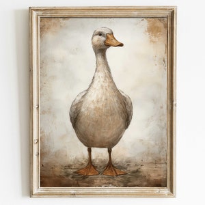 Duck Print, Animal Wall Decor, Bird Wall Art, Vintage Farmhouse Decor, Rustic Home Decor, Country Style Home Decor, Printable Art