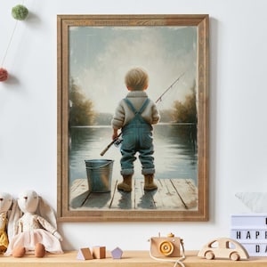 Boy Fishing Painting 